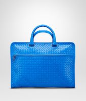 Bottega Veneta® Signal Blue Intrecciato Light Calf Briefcase Bottega Veneta® Signal Blue Intrecciato Light Calf Briefcase