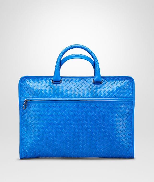 BOTTEGA VENETA AKTENTASCHE AUS LEICHTEM KALBSLEDER INTRECCIATO SIGNAL BLUE Business Tasche U fp