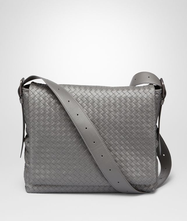 BOTTEGA VENETA MESSENGER BAG IN NEW LIGHT GREY INTRECCIATO CALF Messenger Bag U fp