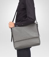 Bottega Veneta® New Light Grey Intrecciato Light Calf Cross Body Messenger Bottega Veneta® New Light Grey Intrecciato Light Calf Cross Body Messenger