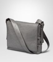 Bottega Veneta® New Light Grey Intrecciato Light Calf Cross Body Messenger Bottega Veneta® New Light Grey Intrecciato Light Calf Cross Body Messenger