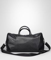 Bottega Veneta® BORSA DA VIAGGIO NERA IN NAPPA LAVATA INTRECCIATA Bottega Veneta® BORSA DA VIAGGIO NERA IN NAPPA LAVATA INTRECCIATA
