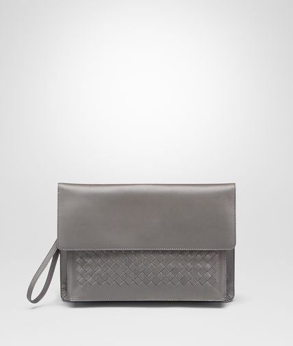 BOTTEGA VENETA - Medium Grey Intrecciato Vachette Document Case