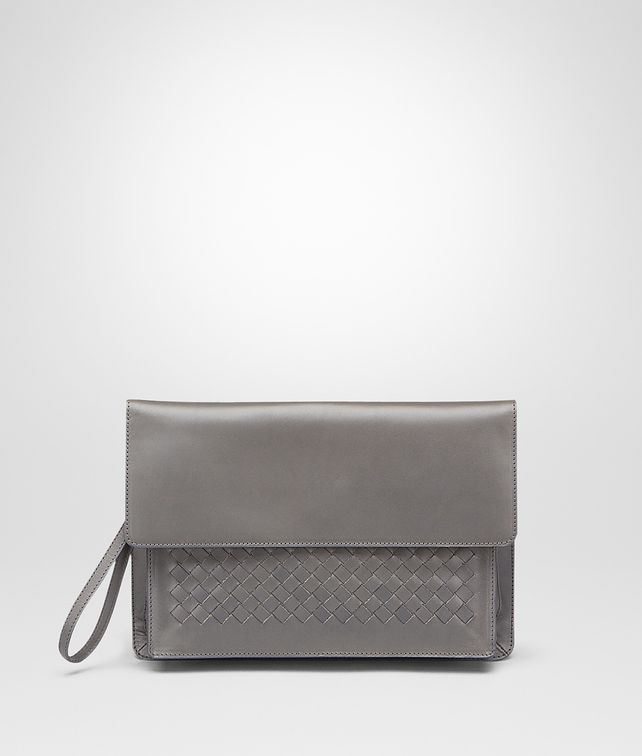 BOTTEGA VENETA Medium Grey Intrecciato Vachette Document Case Small bag U fp