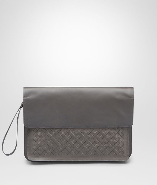 BOTTEGA VENETA Medium Grey Intrecciato Vachette Document Case Small bag U fp
