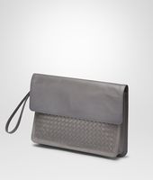 Bottega Veneta® Medium Grey Intrecciato Vachette Document Case Bottega Veneta® Medium Grey Intrecciato Vachette Document Case