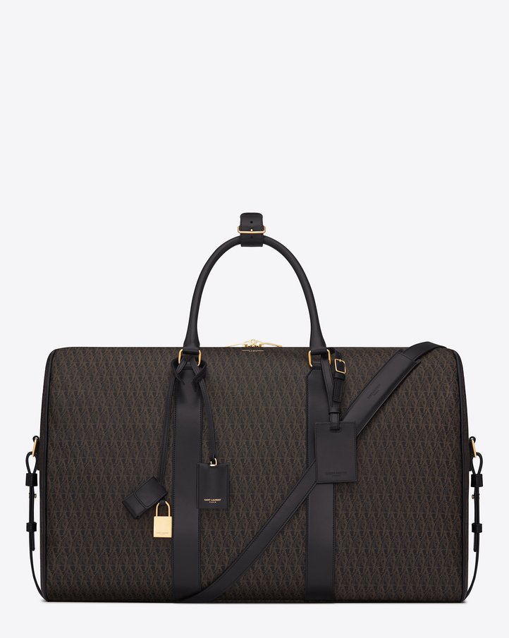 Saint Laurent CLASSIC Monogram DUFFLE 48 BAG IN BLACK Printed ...  