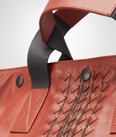 Bottega Veneta® Burnt Red Matita Striped Light Calf Tote Bag
Bottega Veneta® Burnt Red Matita Striped Light Calf Tote Bag
