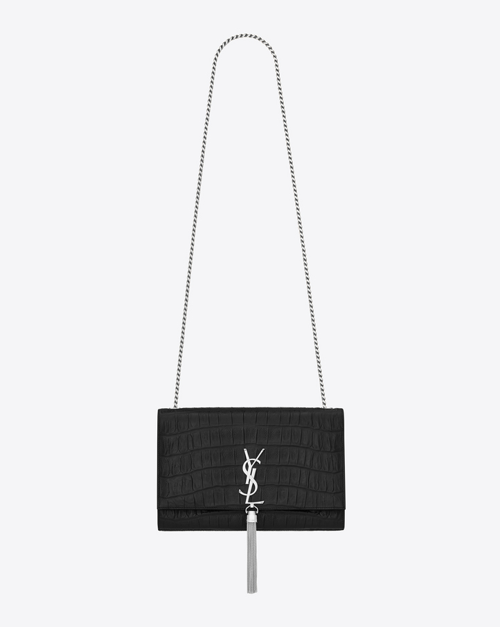 Saint Laurent CLASSIC MEDIUM MONOGRAM SAINT LAURENT TASSEL SATCHEL ...  