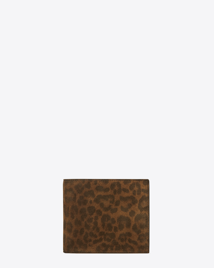 ysl leopard print leather wallet  