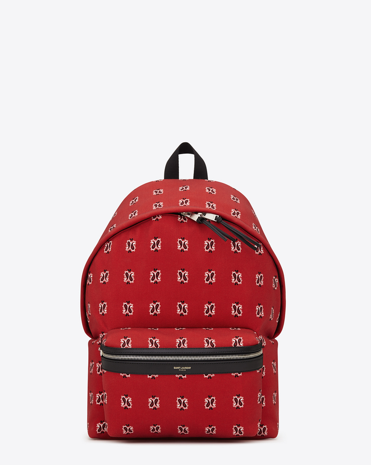 Saint Laurent CLASSIC HUNTING BACKPACK IN Red, Black And White ...  