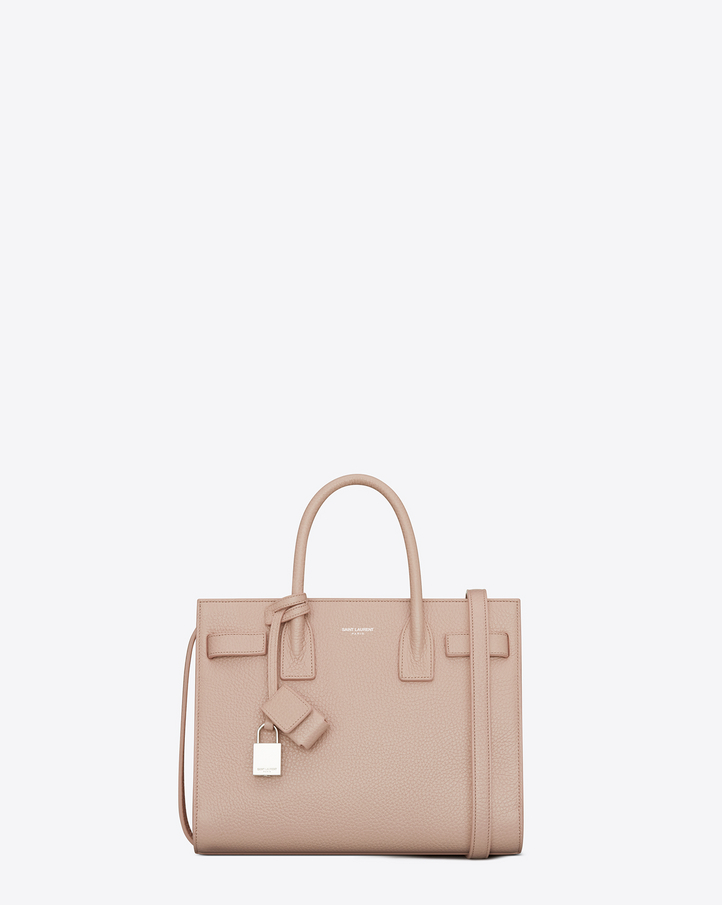 Saint Laurent Classic Baby SAC DE JOUR BAG IN Pale Pink Grained ...