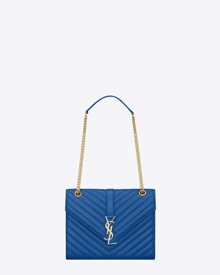 Classic Medium Kate Monogram Saint Laurent Tassel Satchel In Royal Blue Leather