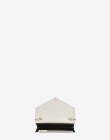 college purses - SAINT LAURENT Monogram Envelope Chain Wallet In Pale Gold Grained ... college purses - SAINT LAURENT Monogram Envelope Chain Wallet In Pale Gold Grained ...