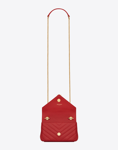 SAINT LAURENT Classic Baby Monogram Saint Laurent Chain Bag In Red ...
