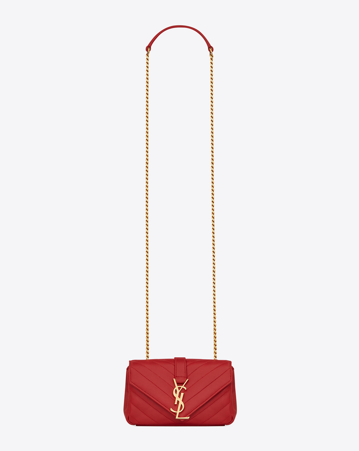 Saint Laurent CLASSIC Baby MONOGRAM SAINT LAURENT CHAIN BAG IN Red ...  