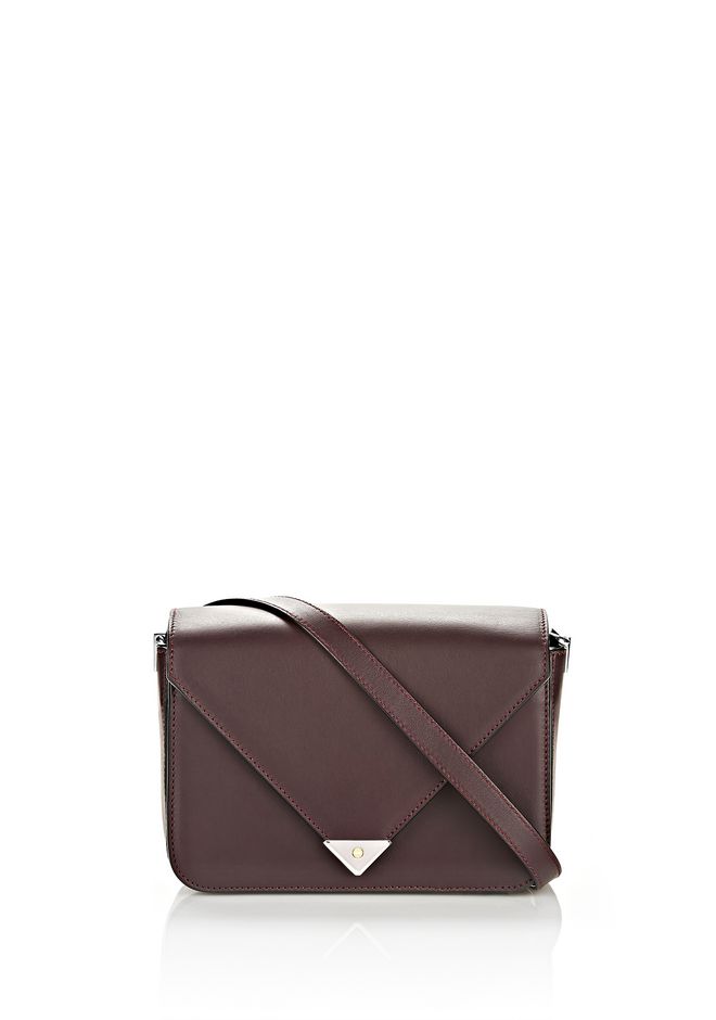 ALEXANDER WANG PRISMA ENVELOPE SLING IN OXBLOOD WITH RHODIUM