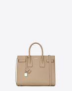 CLASSIC SMALL SAC DE JOUR BAG beige scuro in pelle martellata
