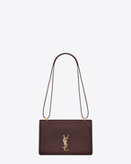 Medium DYLAN MONOGRAM SAINT LAURENT Satchel in Bordeaux Leather