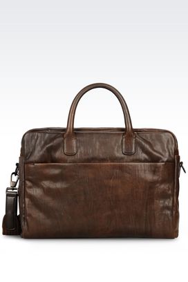 armani leather holdall