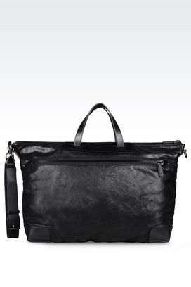 armani leather holdall