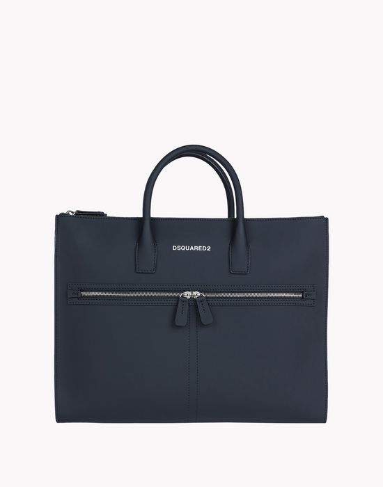 twin zip leather tote handbags Man Dsquared2