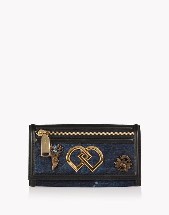 denim embellished dd wallet handbags Woman Dsquared2