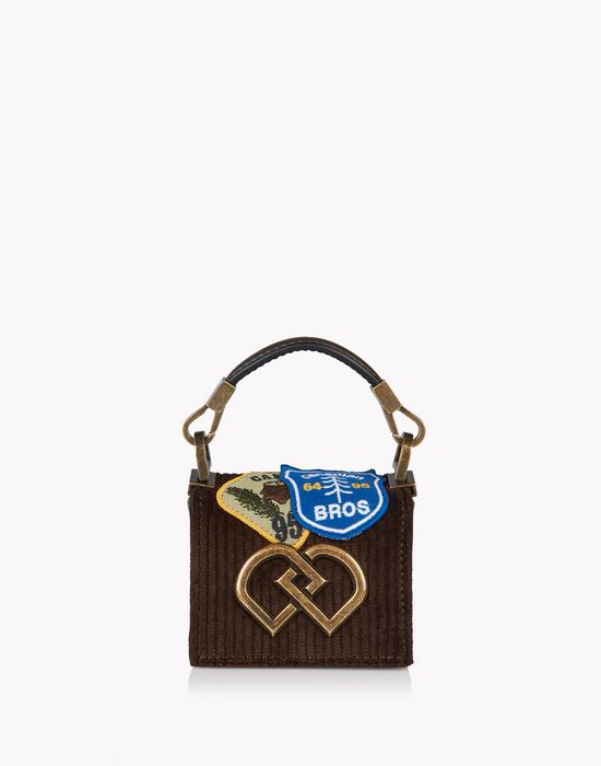 mini corduroy patch dd bag handbags Woman Dsquared2
