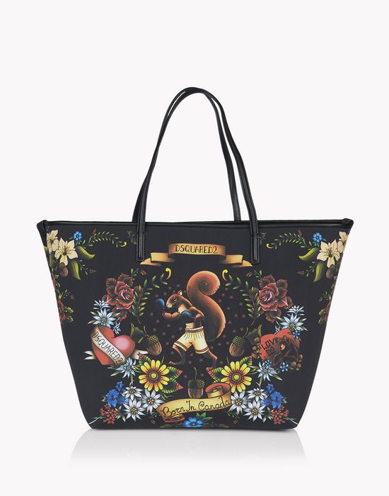 tattoo print alberta tote handbags Woman Dsquared2