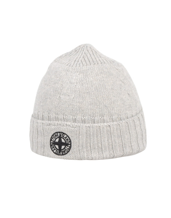 stone island cream beanie