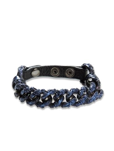 DIESEL BLACK GOLD - Bracciali ecc. - CHAIN_LEATHER-BRACEL