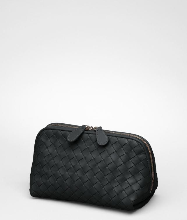 BOTTEGA VENETA Ebano Intrecciato Nappa Cosmetic Case Other Leather Accessory D fp