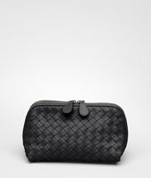 Bottega Veneta® Ebano Intrecciato Nappa Cosmetic Case Bottega Veneta® Ebano Intrecciato Nappa Cosmetic Case