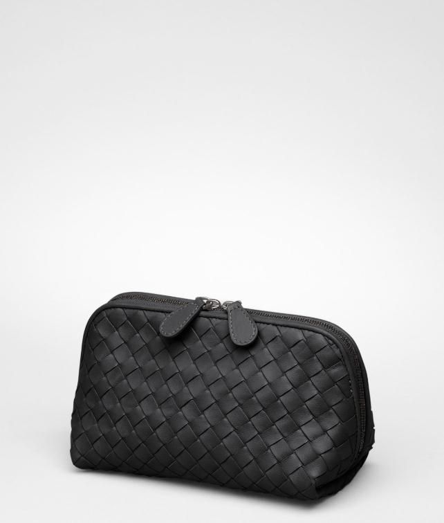 BOTTEGA VENETA Ebano Intrecciato Nappa Cosmetic Case Other Leather Accessory D fp