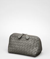Bottega Veneta® Ebano Intrecciato Nappa Cosmetic Case Bottega Veneta® Ebano Intrecciato Nappa Cosmetic Case