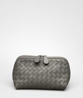 Bottega Veneta® Ebano Intrecciato Nappa Cosmetic Case Bottega Veneta® Ebano Intrecciato Nappa Cosmetic Case