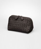 Bottega Veneta® Ebano Intrecciato Nappa Cosmetic Case Bottega Veneta® Ebano Intrecciato Nappa Cosmetic Case