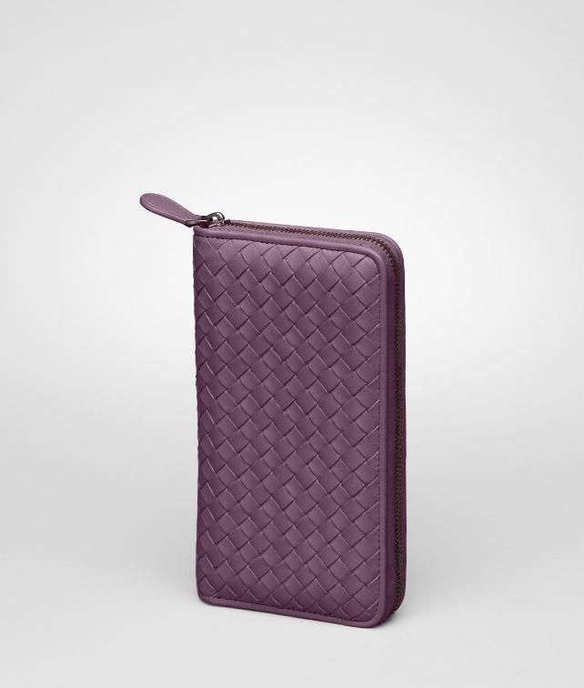 BOTTEGA VENETA Nero Intrecciato Nappa Zip Around Wallet Zip Around Wallet D fp
