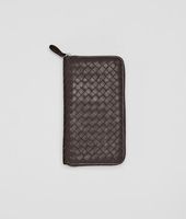 Bottega Veneta® Nero Intrecciato Nappa Zip Around Wallet Bottega Veneta® Nero Intrecciato Nappa Zip Around Wallet