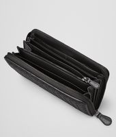 Bottega Veneta® Nero Intrecciato Nappa Zip Around Wallet Bottega Veneta® Nero Intrecciato Nappa Zip Around Wallet