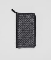 Bottega Veneta® Nero Intrecciato Nappa Zip Around Wallet Bottega Veneta® Nero Intrecciato Nappa Zip Around Wallet