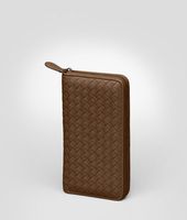 Bottega Veneta® Nero Intrecciato Nappa Zip Around Wallet Bottega Veneta® Nero Intrecciato Nappa Zip Around Wallet