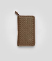 Bottega Veneta® Nero Intrecciato Nappa Zip Around Wallet Bottega Veneta® Nero Intrecciato Nappa Zip Around Wallet