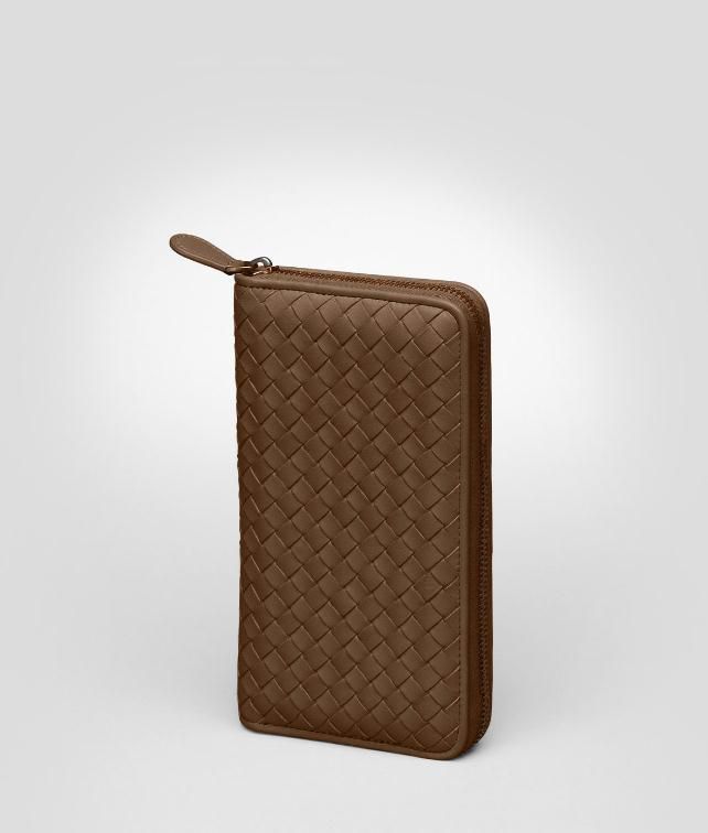 BOTTEGA VENETA Nero Intrecciato Nappa Zip Around Wallet Zip Around Wallet D fp