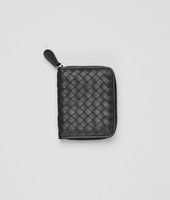 Bottega Veneta® Ebano Intrecciato Nappa Coin Purse Bottega Veneta® Ebano Intrecciato Nappa Coin Purse