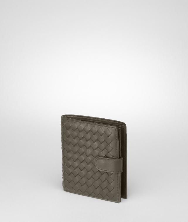 BOTTEGA VENETA Nero Intrecciato Nappa French Flap Wallet Mini Wallet or Coin Purse D fp