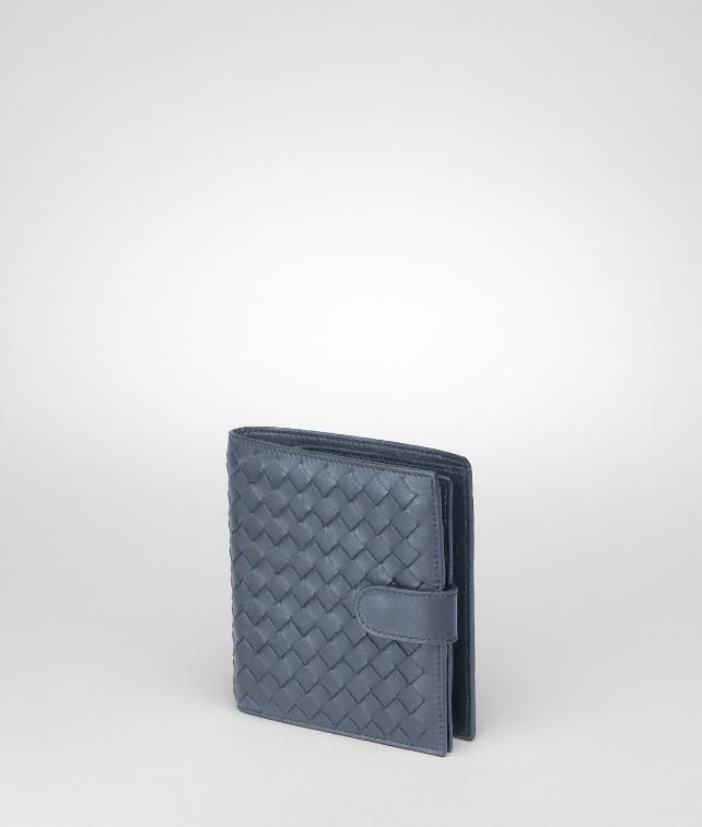 BOTTEGA VENETA Nero Intrecciato Nappa French Flap Wallet Mini Wallet or Coin Purse D fp
