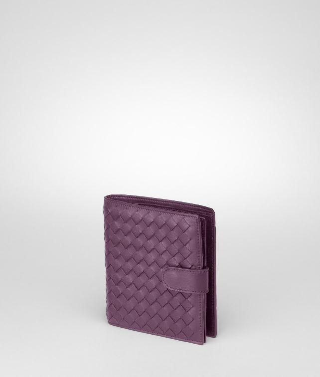 BOTTEGA VENETA Nero Intrecciato Nappa French Flap Wallet Mini Wallet or Coin Purse D fp