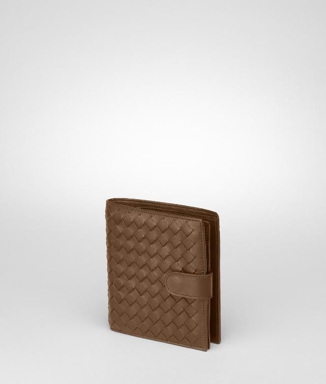 BOTTEGA VENETA Nero Intrecciato Nappa French Flap Wallet Mini Wallet or Coin Purse D fp