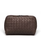 Bottega Veneta® Ebano Intrecciato Nappa Cosmetic Case Bottega Veneta® Ebano Intrecciato Nappa Cosmetic Case